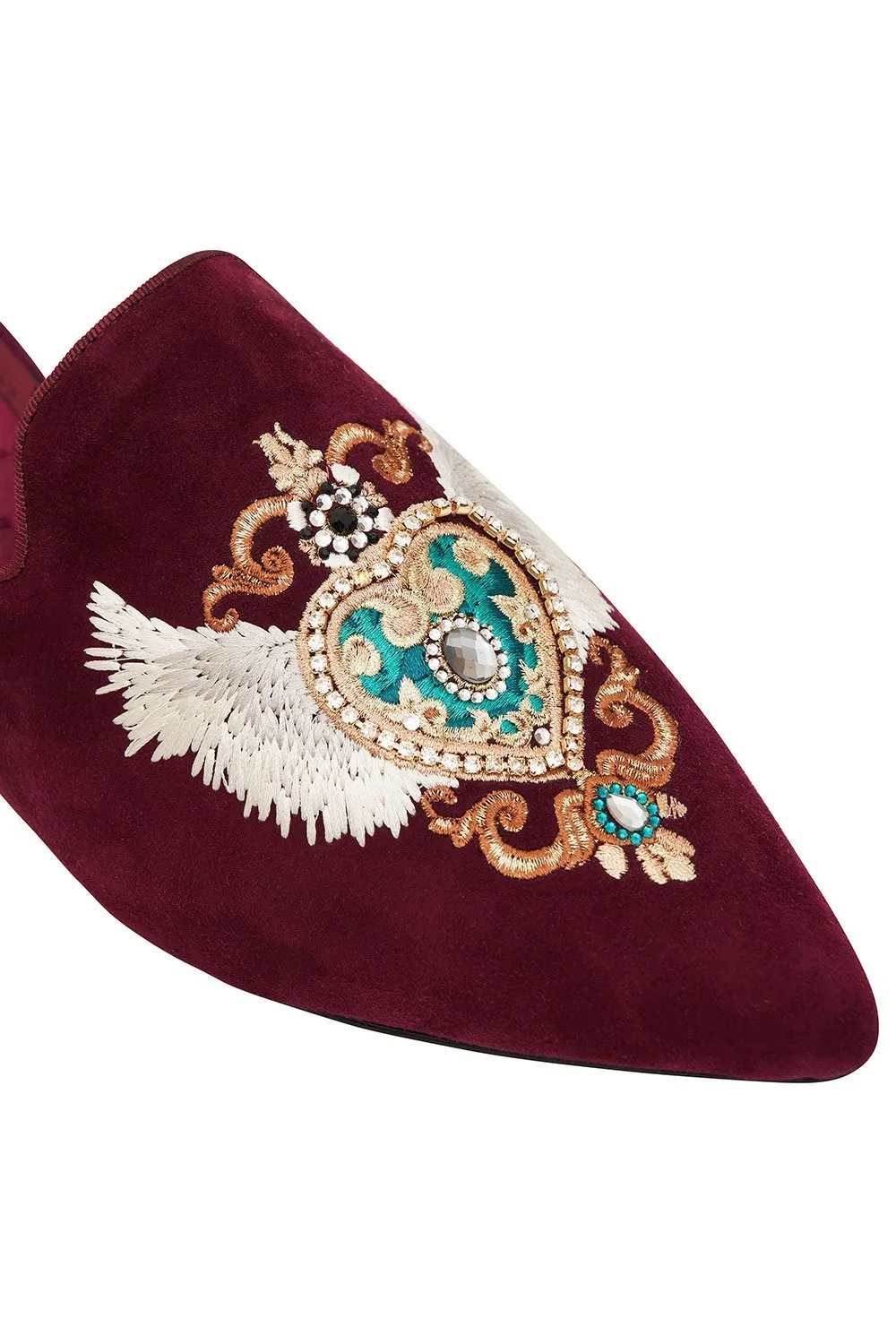 EMBROIDERED SLIPPER BURGUNDY sold by Camilla product image thumbnail 3
