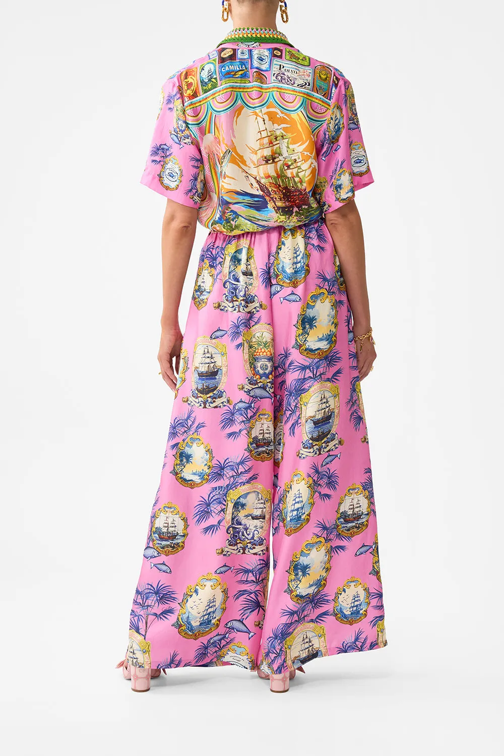 WIDE LEG TROUSER WITH FRONT POCKETS SALTY SPLENDOUR sold by Camilla product image thumbnail 2