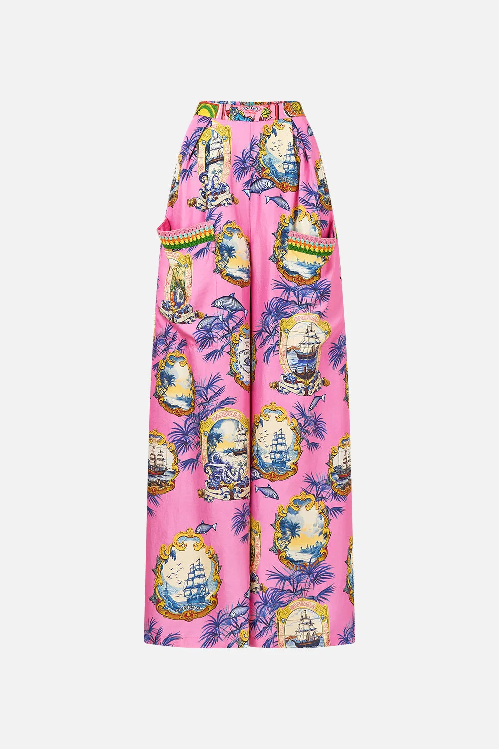 WIDE LEG TROUSER WITH FRONT POCKETS SALTY SPLENDOUR sold by Camilla product image thumbnail 3