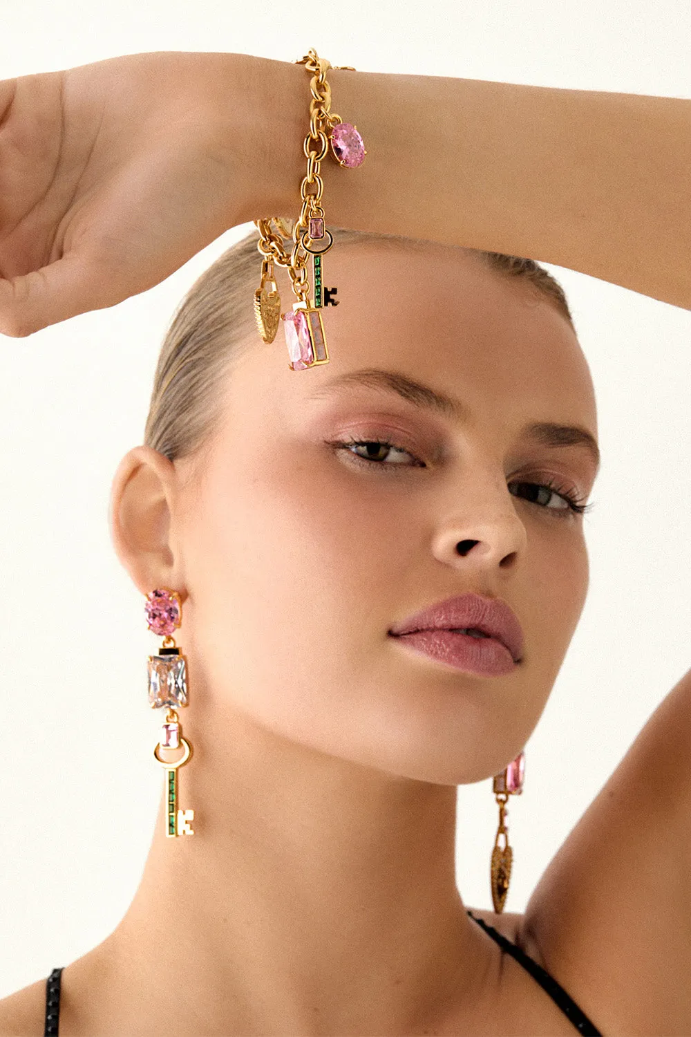 LOCKETS LOADED STATEMENT EARRINGS GOLD sold by Camilla product image thumbnail 2