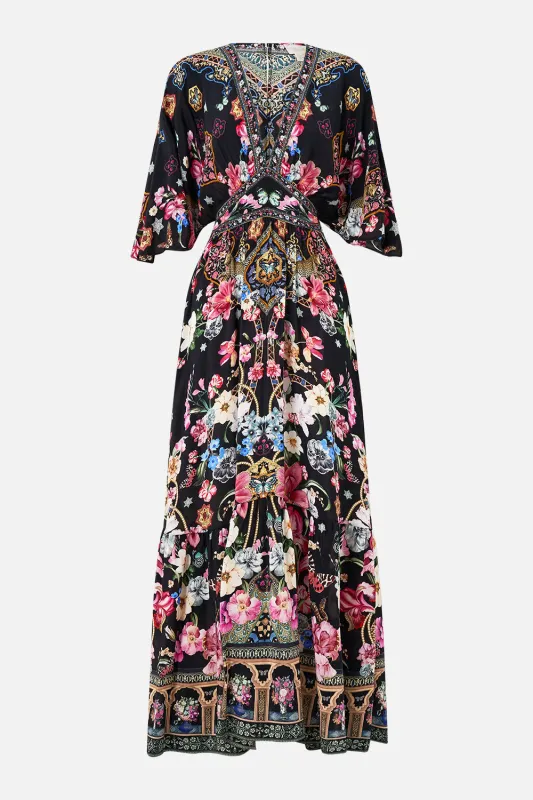 WAISTED DRESS WITH HEM RUFFLE MIDNIGHT IN MONSERRATE sold by Camilla