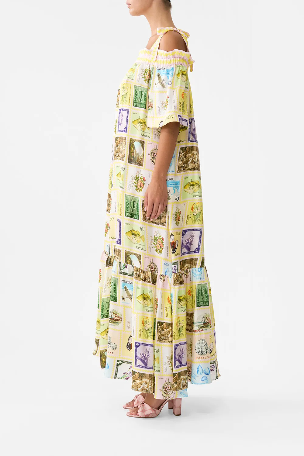 LONG OFF SHOULDER FRILL DRESS WITH STRAPS WITH LOVE FROM LISBON sold by Camilla product image thumbnail 4