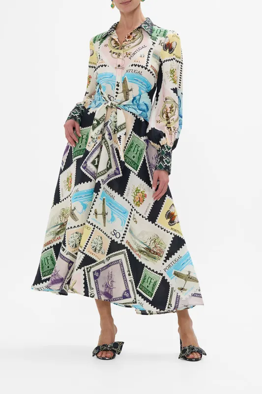 WAIST TIE SHIRT DRESS MY PORTO PEN PAL sold by Camilla