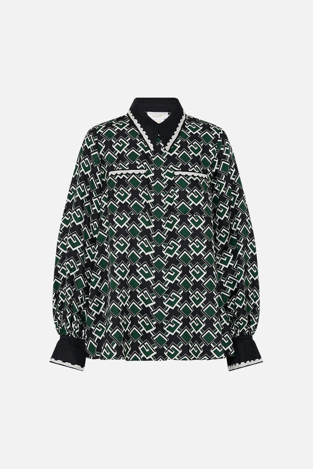 CURVED COLLAR BLOUSE WITH POCKETS MY PORTO PEN PAL sold by Camilla product image thumbnail 3