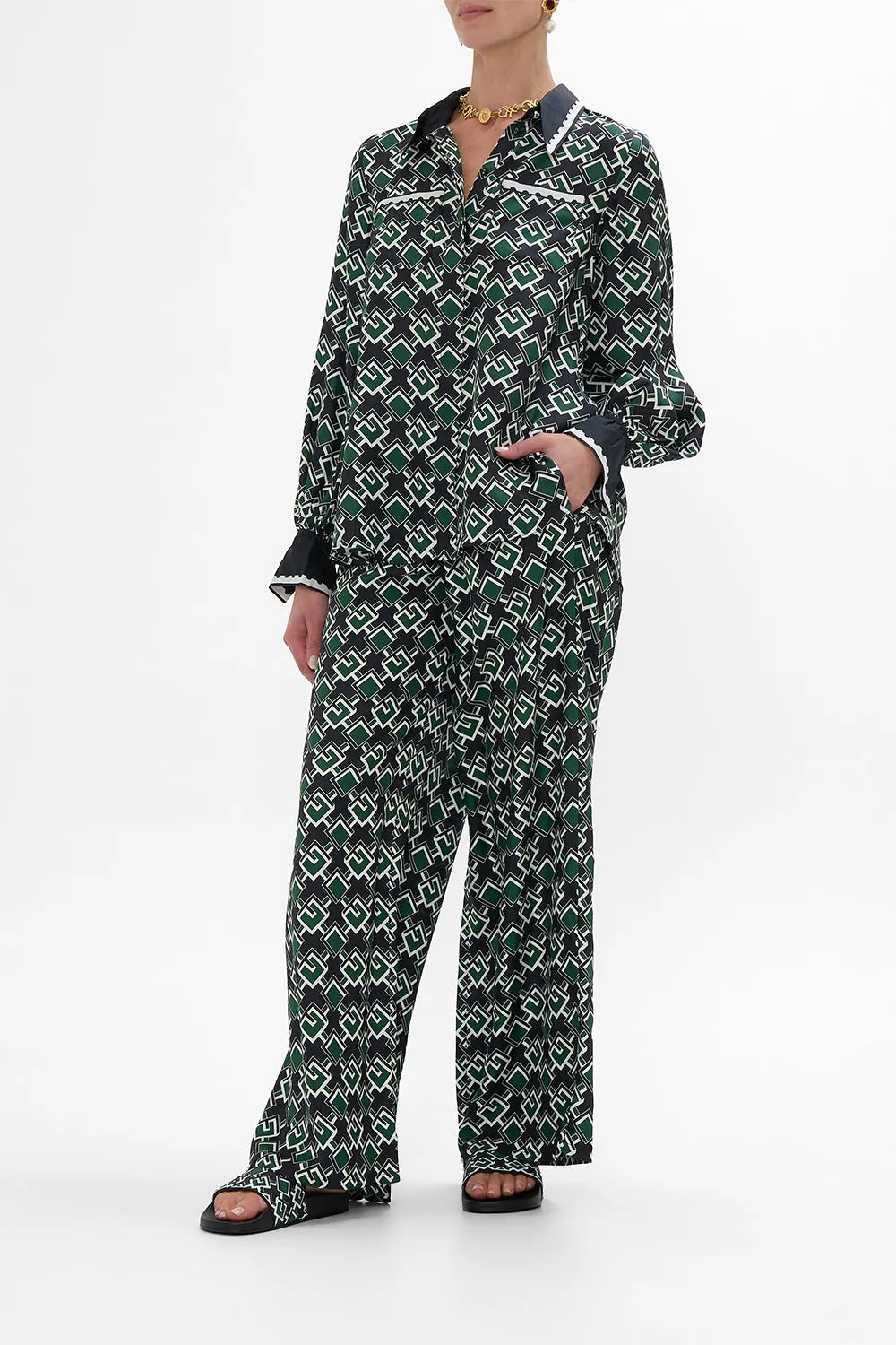 CURVED COLLAR BLOUSE WITH POCKETS MY PORTO PEN PAL sold by Camilla product image thumbnail 4