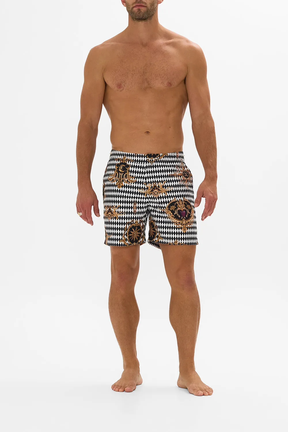 MID LENGTH SWIM SHORT MONARCHY MANIA sold by Camilla