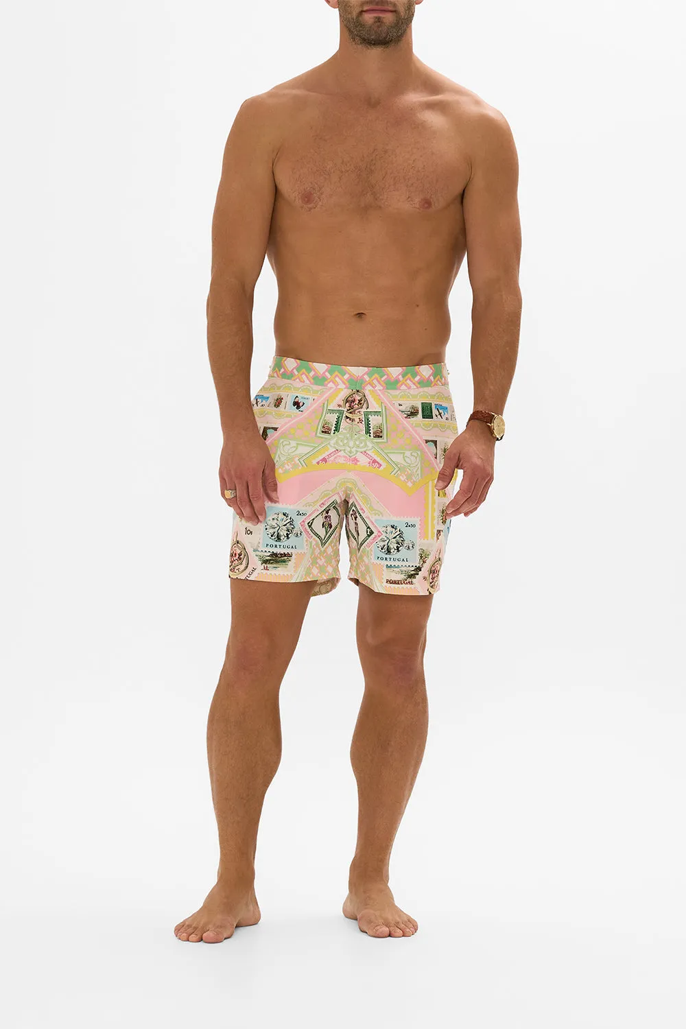 MID LENGTH SWIM SHORT WITH LOVE FROM LISBON sold by Camilla