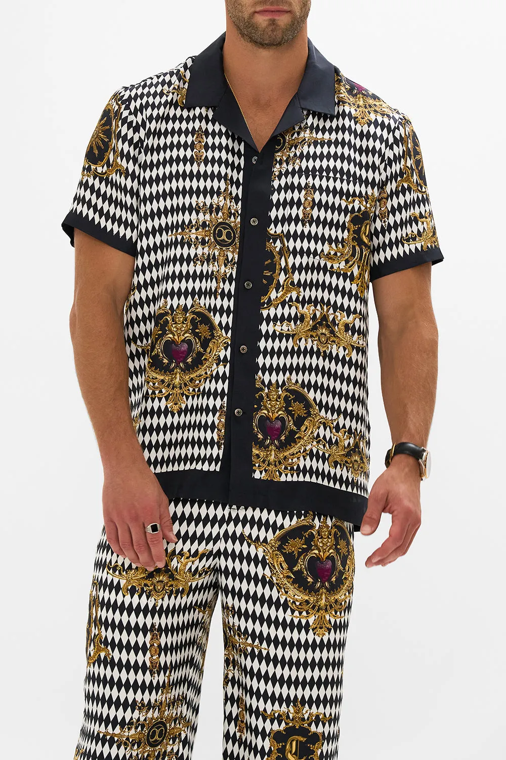 SHORT SLEEVE CAMP COLLARED SHIRT MONARCHY MANIA sold by Camilla product image thumbnail 4