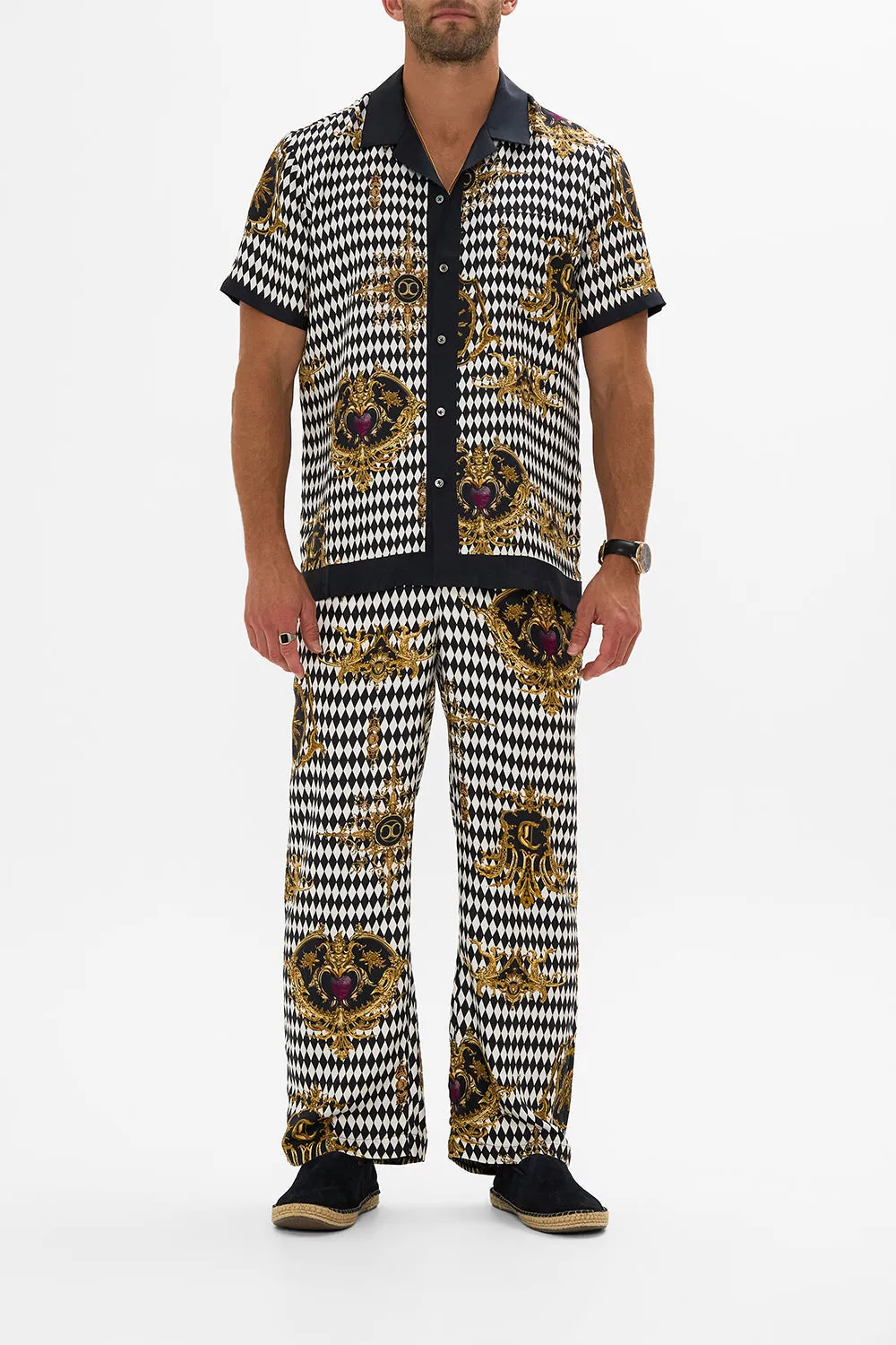 SHORT SLEEVE CAMP COLLARED SHIRT MONARCHY MANIA sold by Camilla