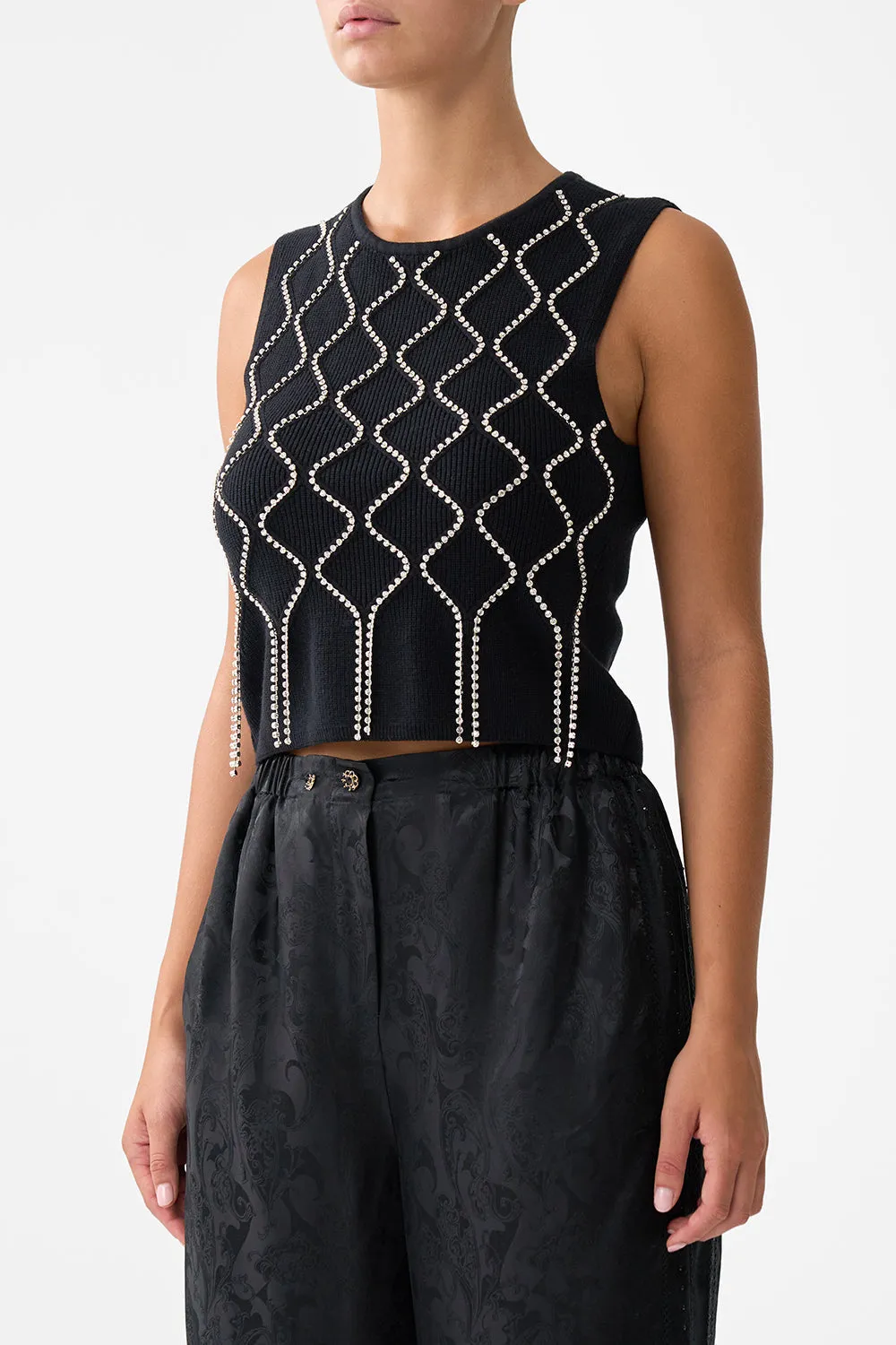 SLEEVELESS KNIT TANK TOP MONARCHY MANIA sold by Camilla product image thumbnail 5