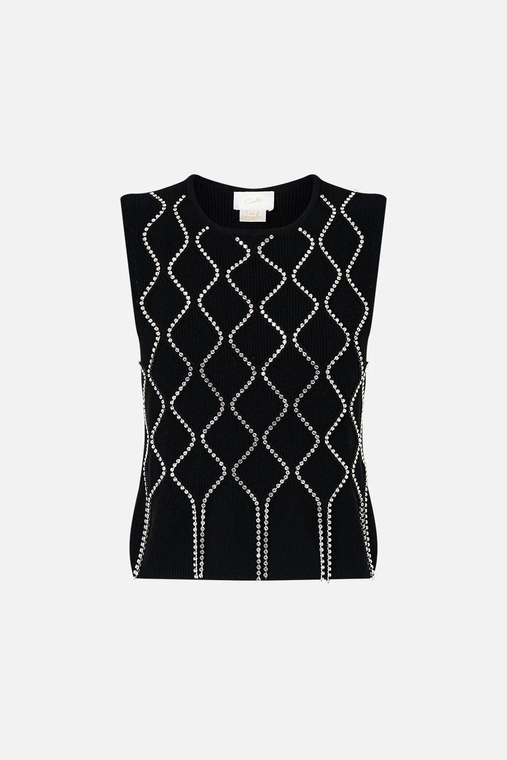 SLEEVELESS KNIT TANK TOP MONARCHY MANIA sold by Camilla product image thumbnail 3