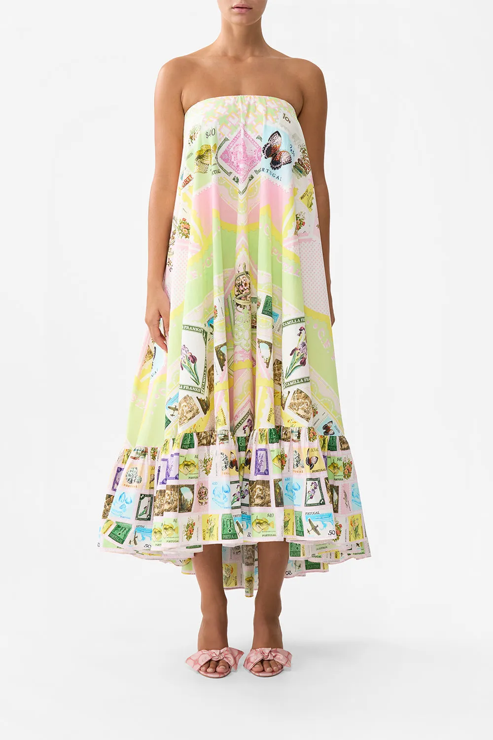 STRAPLESS MAXI WITH RUFFLE HEM WITH LOVE FROM LISBON sold by Camilla