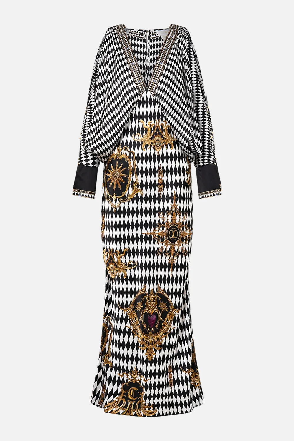 PLUNGE NECK DRAPED SHOULDER DRESS MONARCHY MANIA sold by Camilla product image thumbnail 3