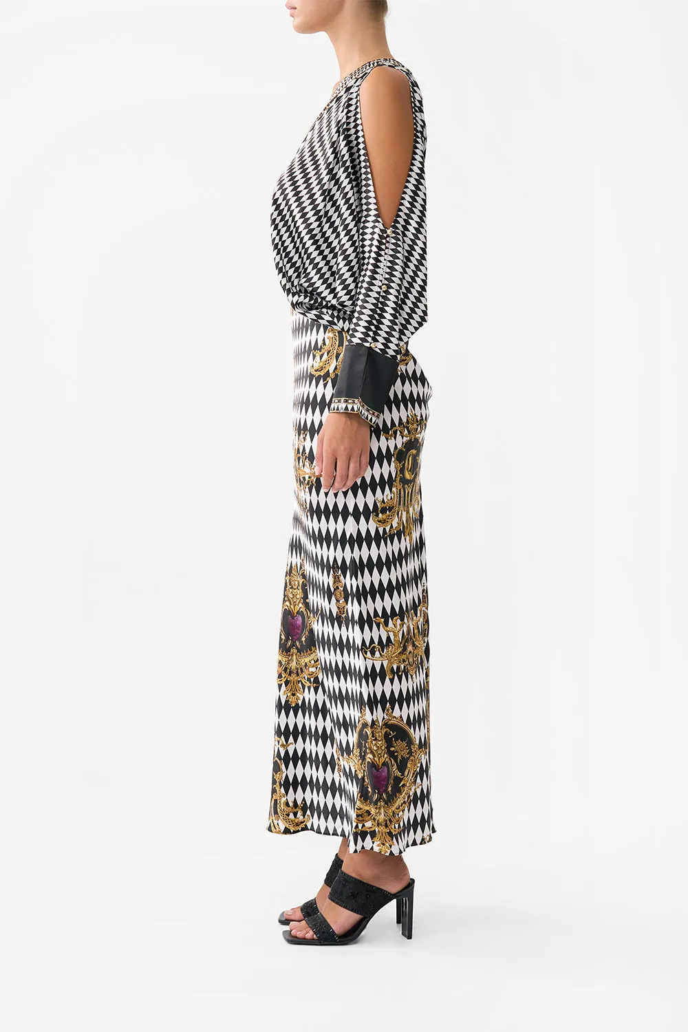 PLUNGE NECK DRAPED SHOULDER DRESS MONARCHY MANIA sold by Camilla product image thumbnail 4