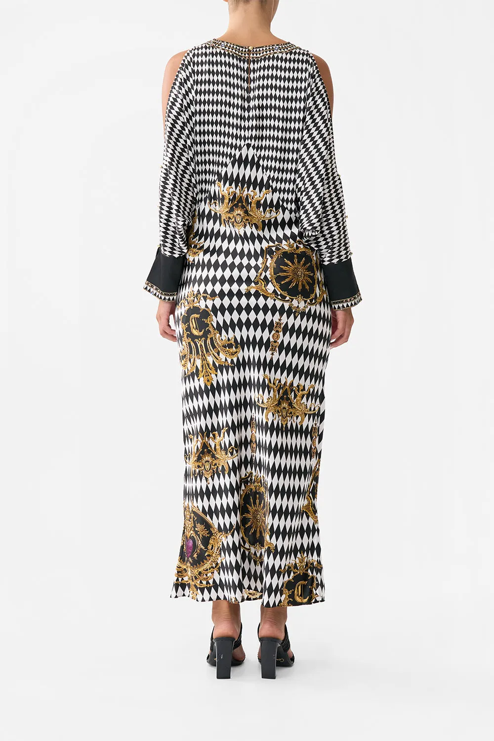 PLUNGE NECK DRAPED SHOULDER DRESS MONARCHY MANIA sold by Camilla product image thumbnail 2