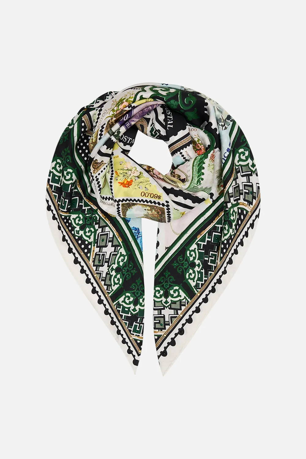 LARGE SQUARE SCARF MY PORTO PEN PAL sold by Camilla