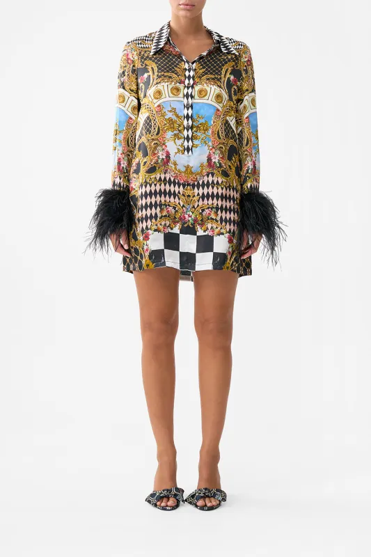 MINI SHIRT DRESS WITH FEATHERS MONARCHY MANIA sold by Camilla