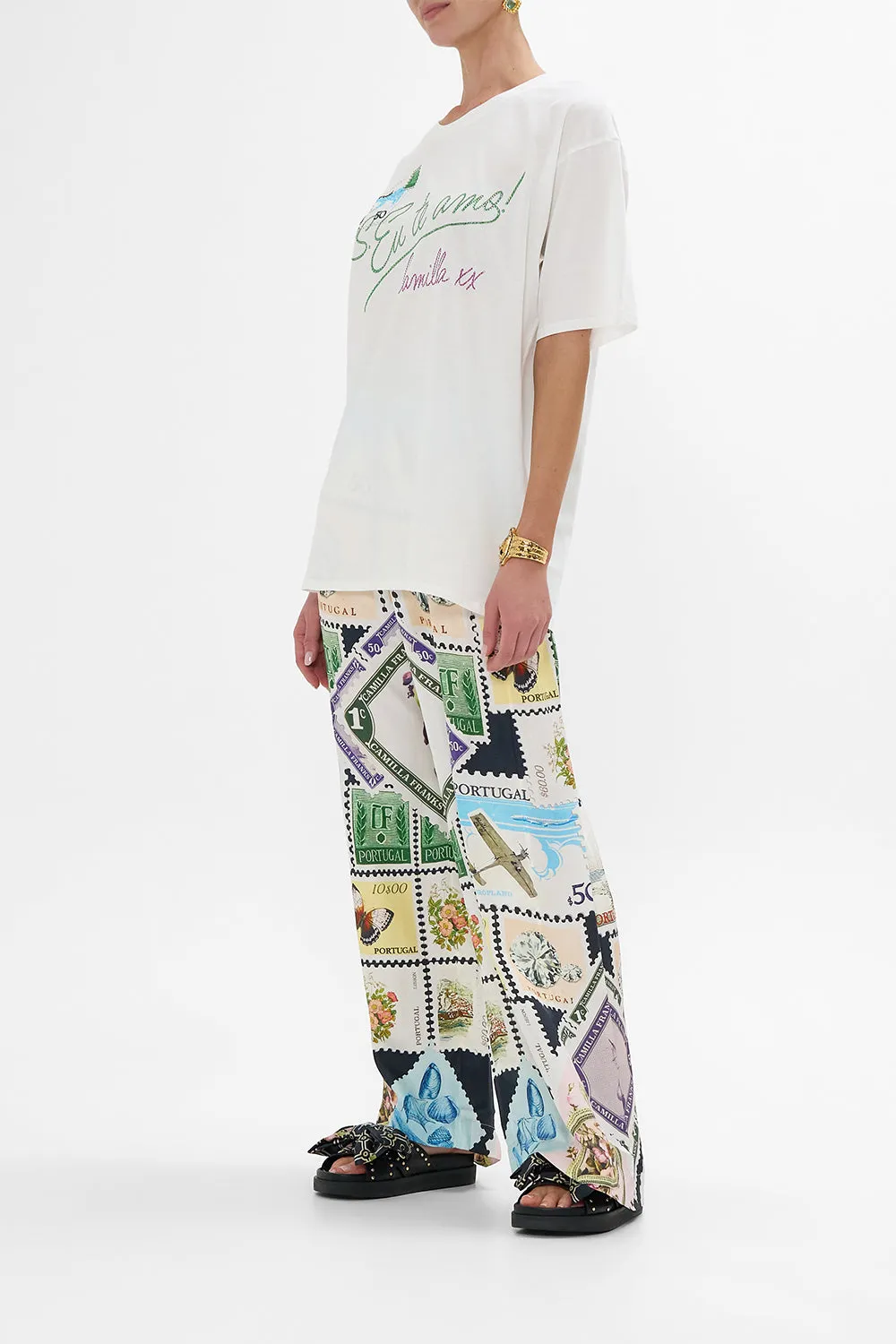 OVERSIZED BAND TEE - WHITE MY PORTO PEN PAL sold by Camilla product image thumbnail 4