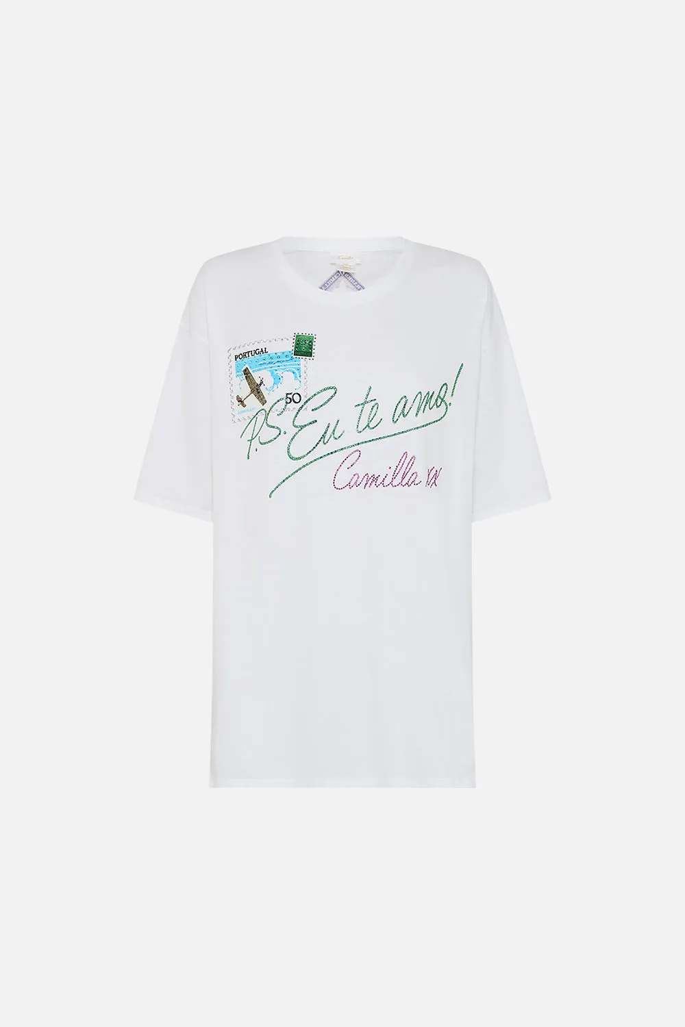 OVERSIZED BAND TEE - WHITE MY PORTO PEN PAL sold by Camilla product image thumbnail 3