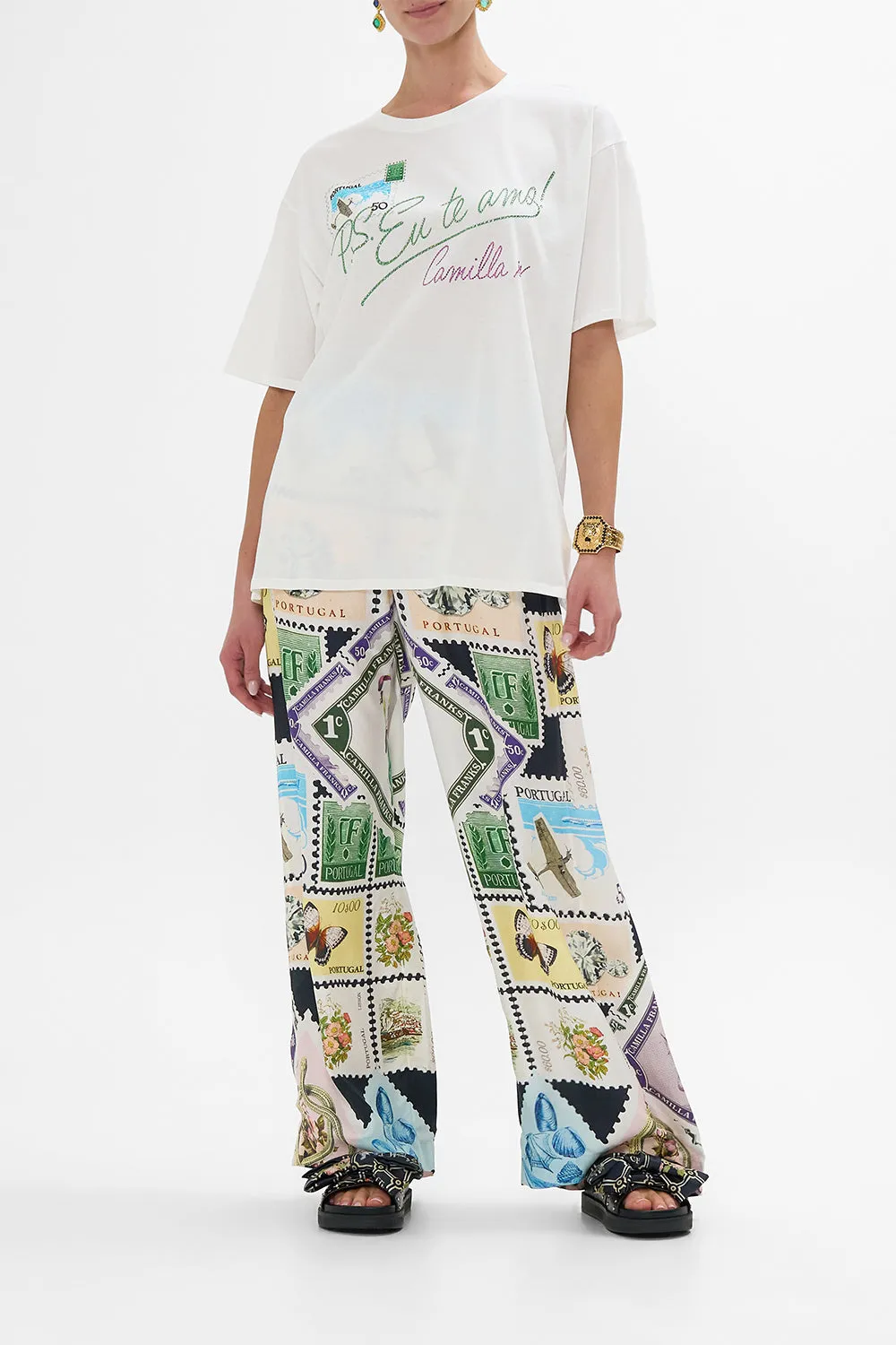 OVERSIZED BAND TEE - WHITE MY PORTO PEN PAL sold by Camilla