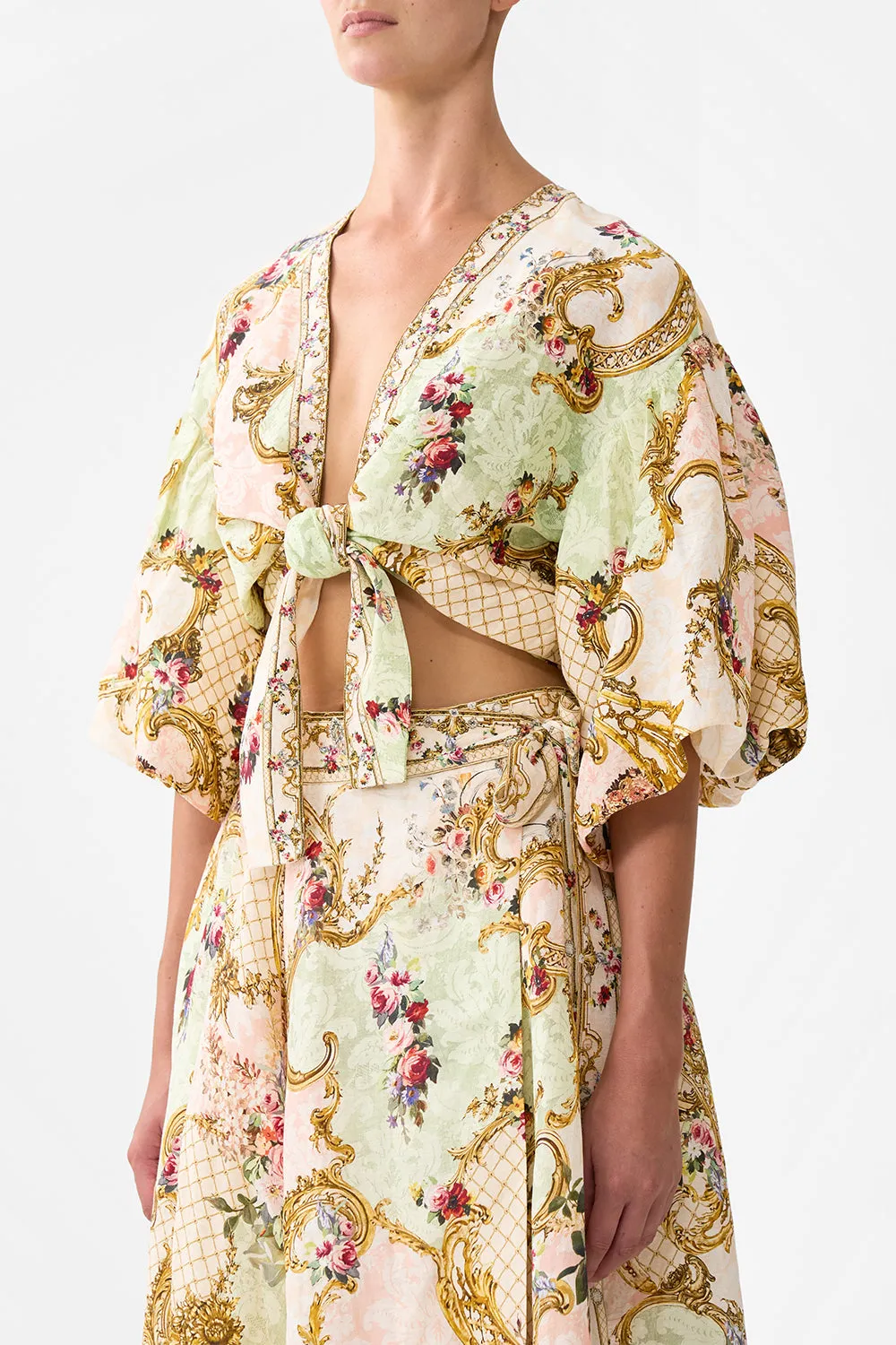 TIE FRONT PUFF SLEEVE TOP THE QUEENS QUARTERS sold by Camilla product image thumbnail 5