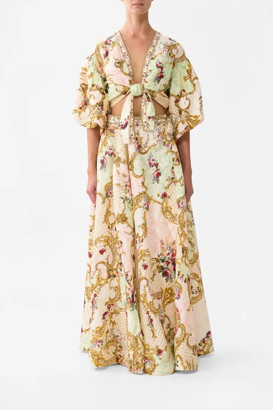 TIE FRONT PUFF SLEEVE TOP THE QUEENS QUARTERS sold by Camilla