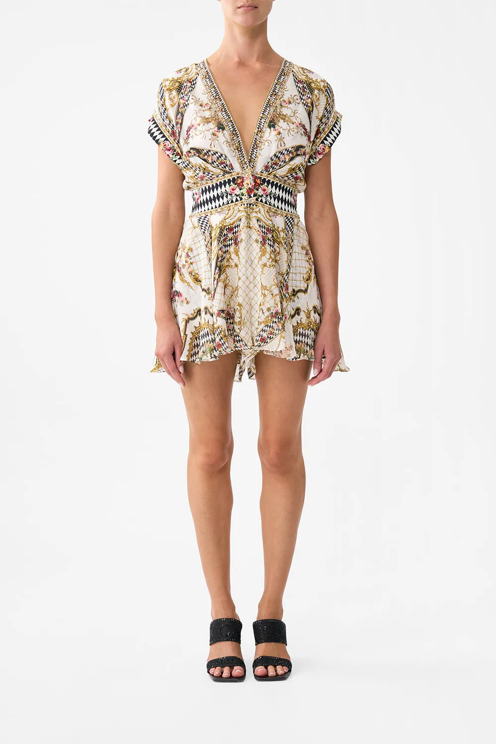 BUTTON WAIST PLAYSUIT ROCOCO GLOW sold by Camilla
