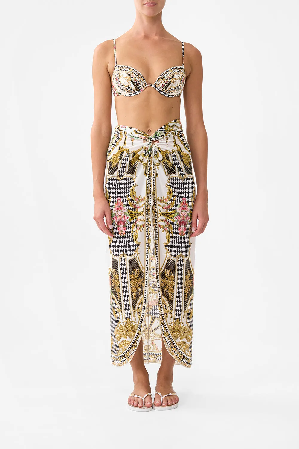 TWIST FRONT LONG SARONG ROCOCO GLOW sold by Camilla