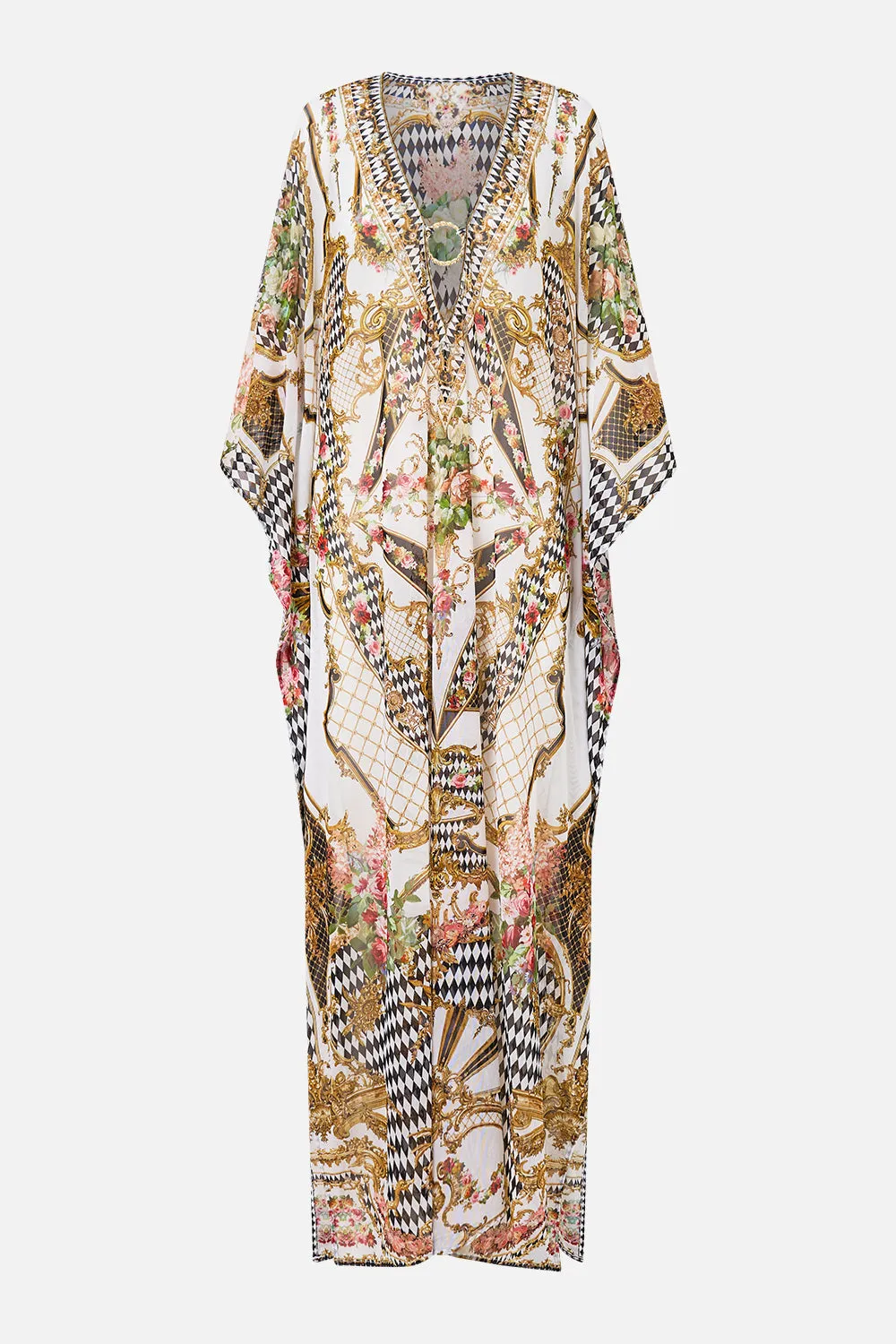 STRETCH MESH KAFTAN WITH TRIM ROCOCO GLOW sold by Camilla product image thumbnail 3