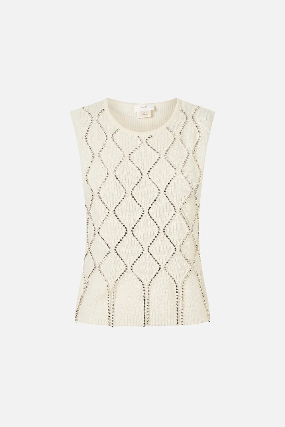 SLEEVELESS KNIT TANK TOP THE QUEENS QUARTERS sold by Camilla product image thumbnail 3