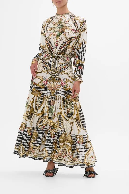 TIERED SHIRTDRESS WITH WIDE WAIST TIE ROCOCO GLOW sold by Camilla