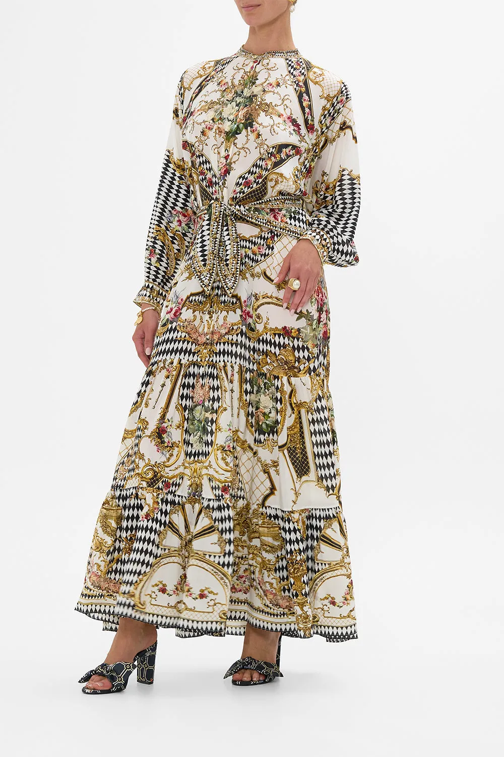 TIERED SHIRTDRESS WITH WIDE WAIST TIE ROCOCO GLOW sold by Camilla product image thumbnail 4