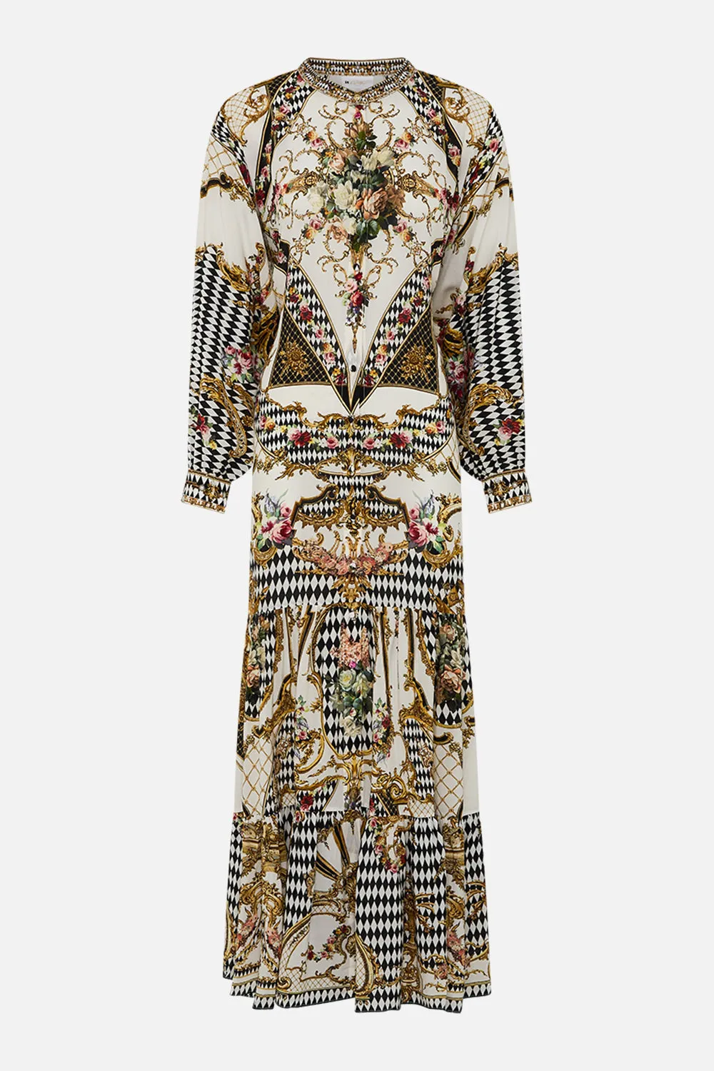 TIERED SHIRTDRESS WITH WIDE WAIST TIE ROCOCO GLOW sold by Camilla product image thumbnail 3