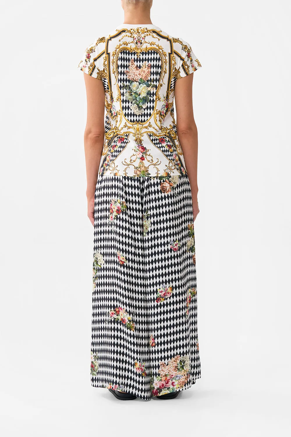 SLIM FIT ROUND NECK T-SHIRT - WHITE/GOLD ROCOCO GLOW sold by Camilla product image thumbnail 2