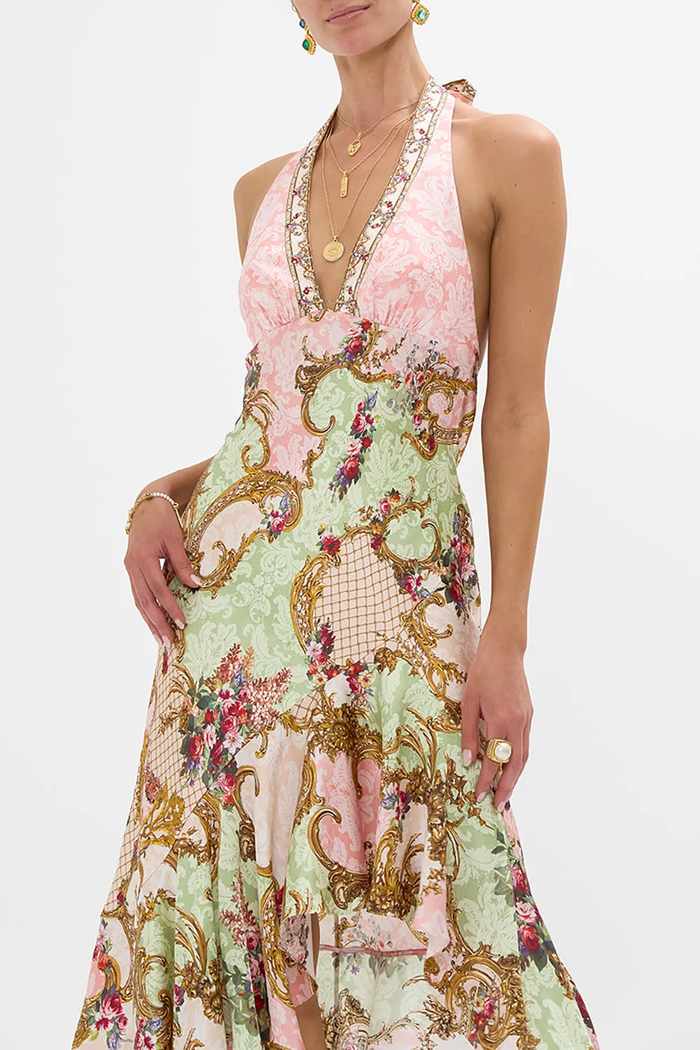 BIAS HALTER DRESS WITH RUFFLE HEM THE QUEENS QUARTERS sold by Camilla product image thumbnail 5