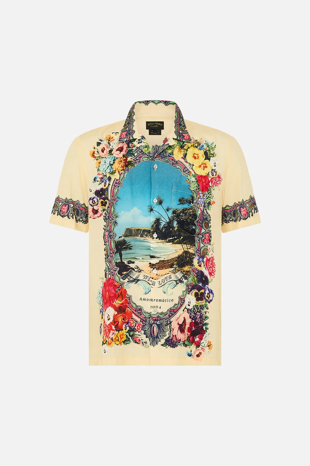 SHORT SLEEVE CAMP COLLARED SHIRT BATHING BOMBSHELL sold by Camilla