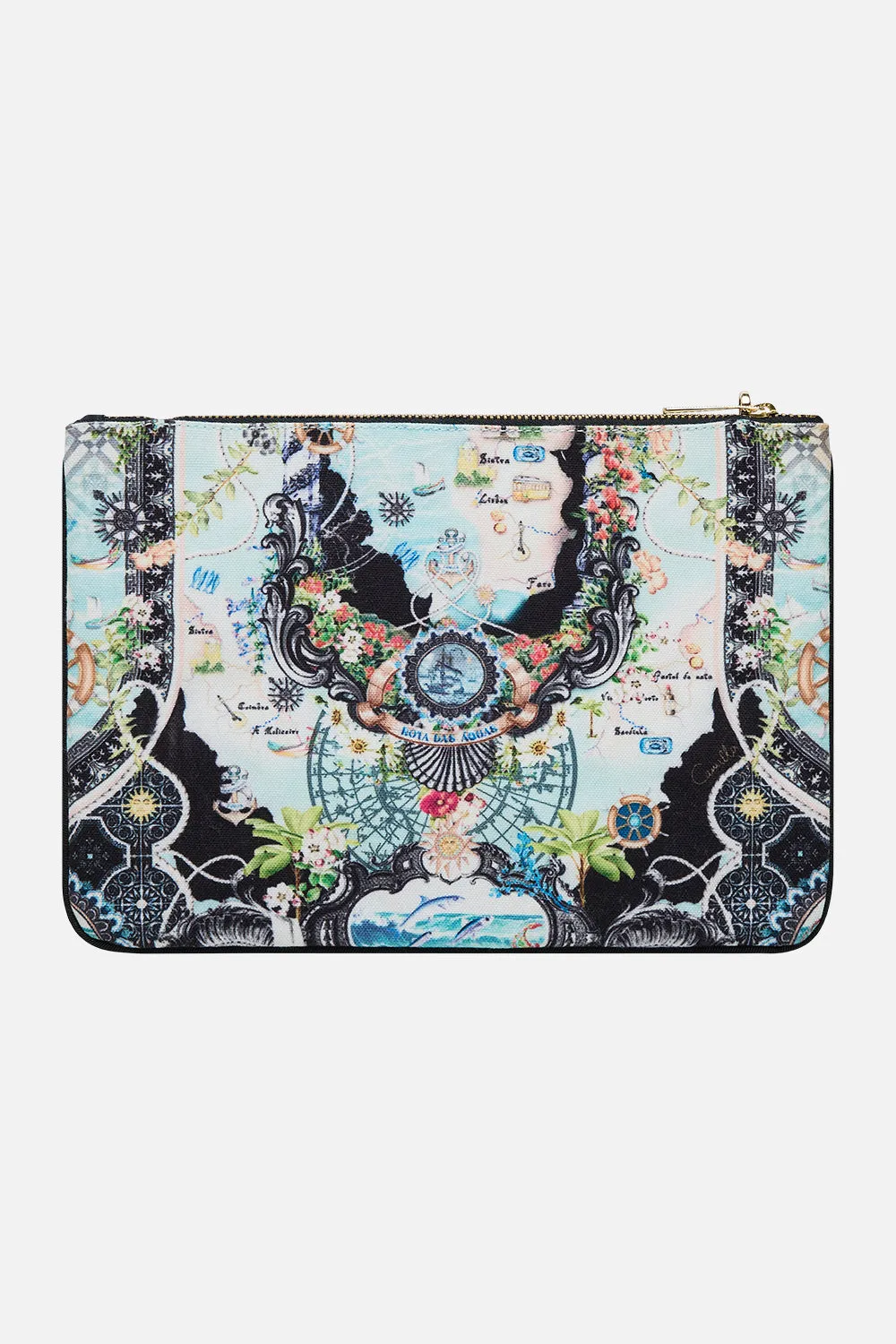 SMALL CANVAS CLUTCH FOLK AFLOAT sold by Camilla product image thumbnail 3