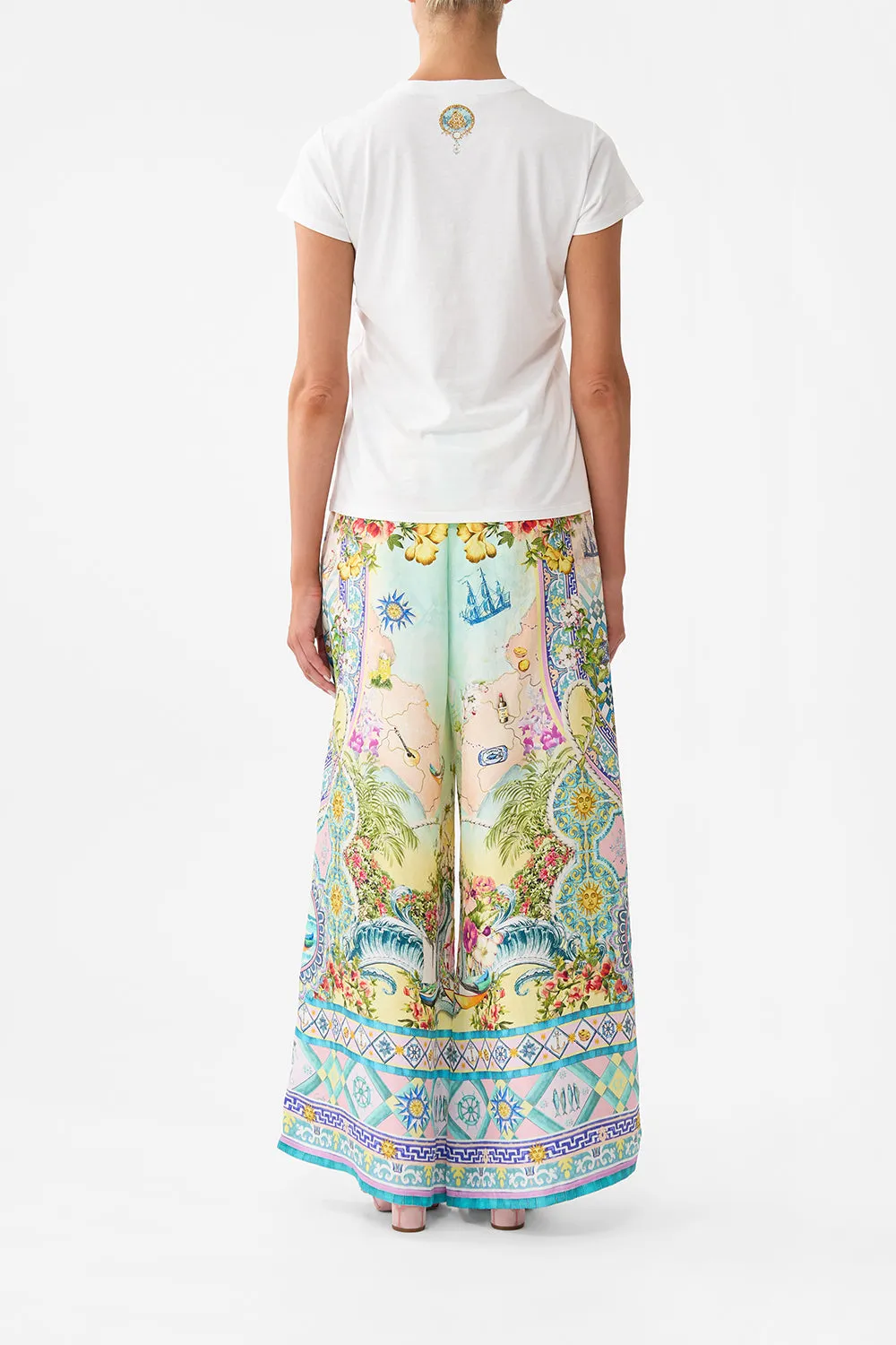 SLIM FIT ROUND NECK T-SHIRT - WHITE JUST COASTING sold by Camilla product image thumbnail 2