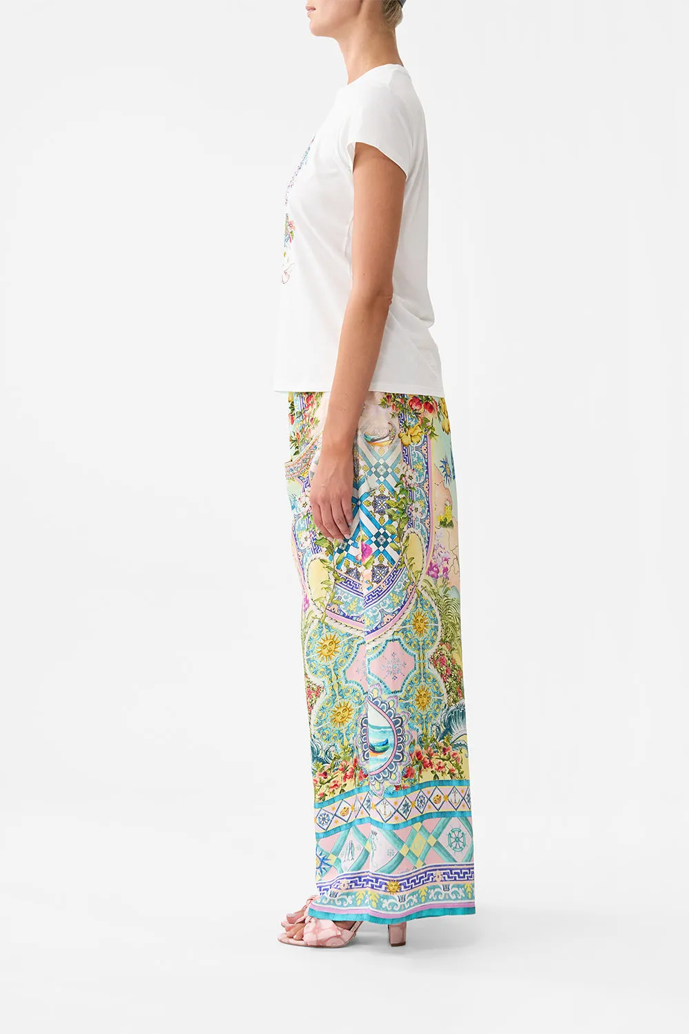 SLIM FIT ROUND NECK T-SHIRT - WHITE JUST COASTING sold by Camilla product image thumbnail 4