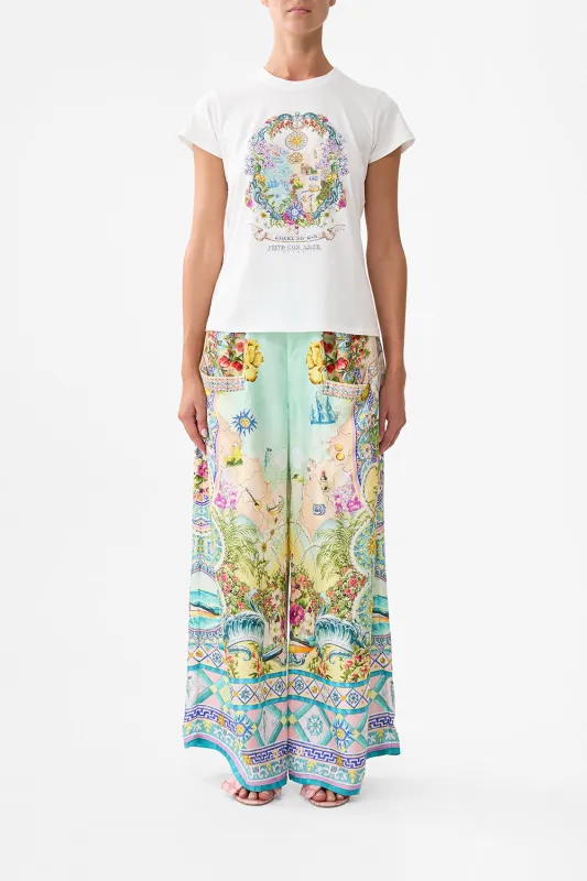 SLIM FIT ROUND NECK T-SHIRT - WHITE JUST COASTING sold by Camilla