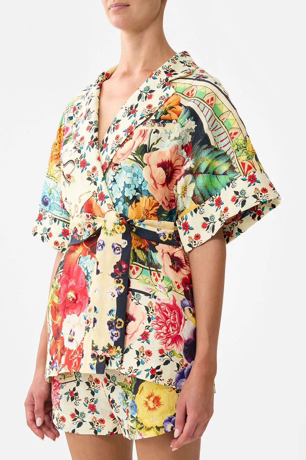 DOUBLE BREASTED SHORT SLEEVE JACKET AROMATIC AMOR sold by Camilla product image thumbnail 5