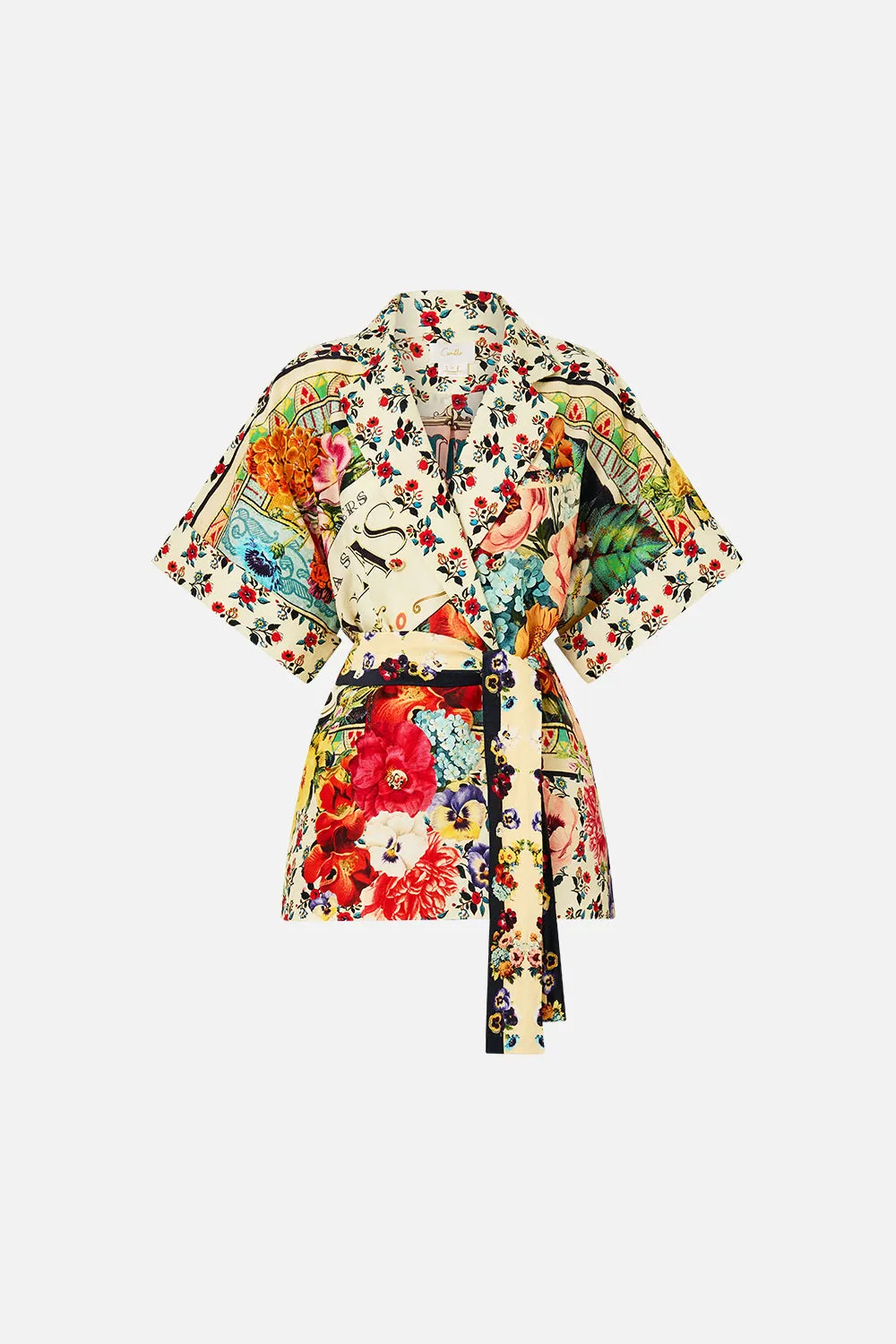 DOUBLE BREASTED SHORT SLEEVE JACKET AROMATIC AMOR sold by Camilla product image thumbnail 3
