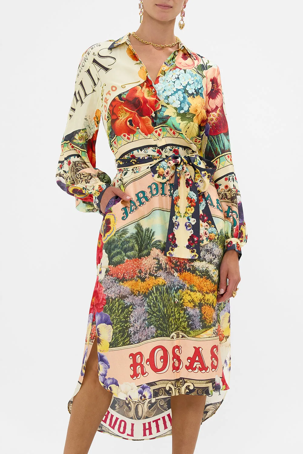 HIGH LOW MIDI SHIRT DRESS AROMATIC AMOR sold by Camilla product image thumbnail 5