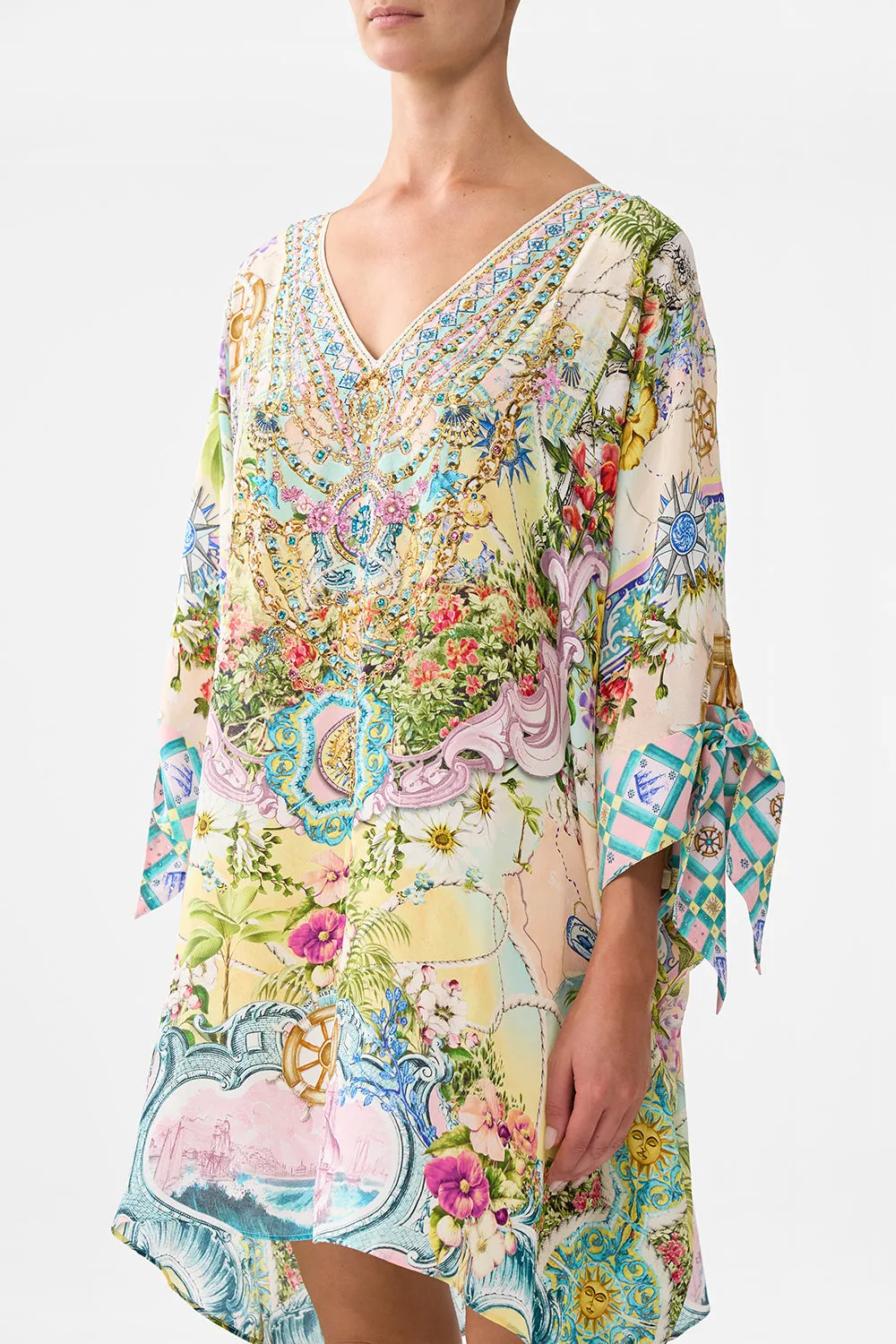 TIE SLEEVE SHORT V NECK KAFTAN JUST COASTING sold by Camilla product image thumbnail 5