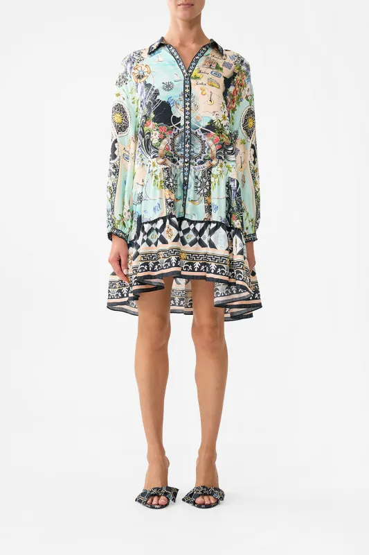 LONG SLEEVE TIERED SHORT DRESS FOLK AFLOAT sold by Camilla