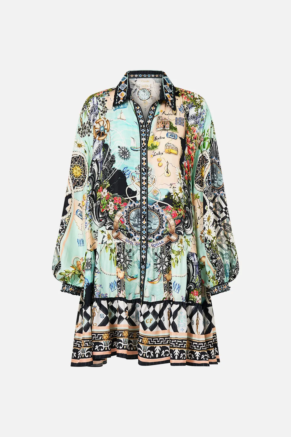 LONG SLEEVE TIERED SHORT DRESS FOLK AFLOAT sold by Camilla product image thumbnail 3