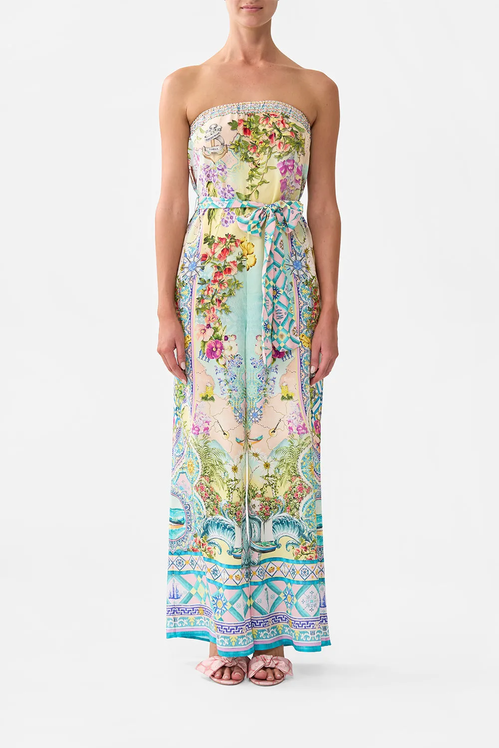 TIE WAIST STRAPLESS JUMPSUIT JUST COASTING sold by Camilla