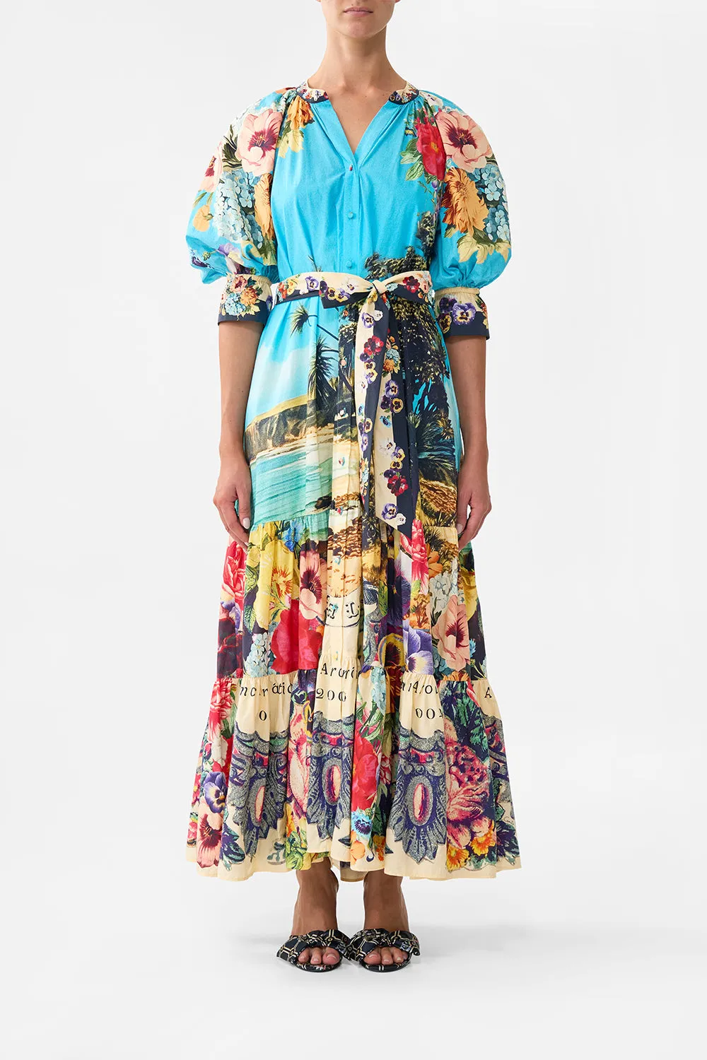 TIERED SHIRT DRESS WITH SHORT SLEEVE BATHING BOMBSHELL sold by Camilla