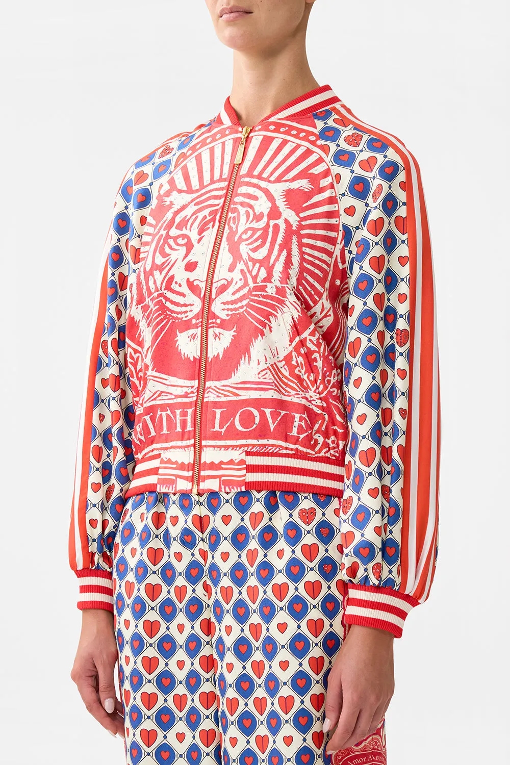 PANELLED SLEEVE BLOUSON BOMBER RINSE & ROAR sold by Camilla product image thumbnail 5