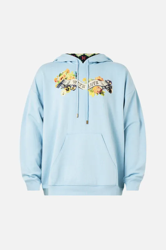 RELAXED FIT OVERSIZED HOODIE W KANGA POCKET BATHING BOMBSHELL sold by Camilla